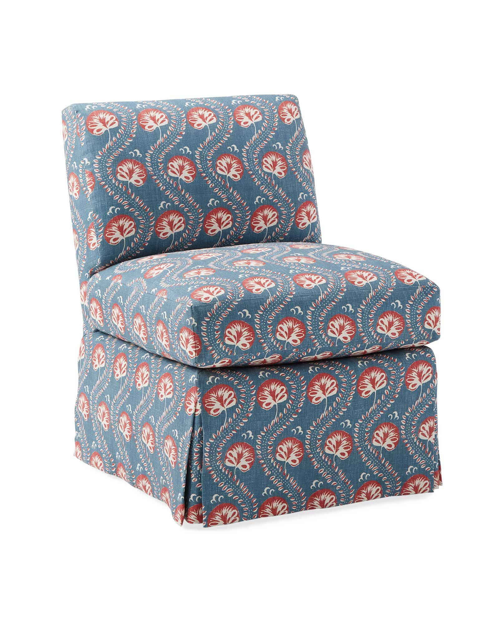 Pimlico Swivel Chair - Captain's Blue Fairhope Linen | Serena and Lily