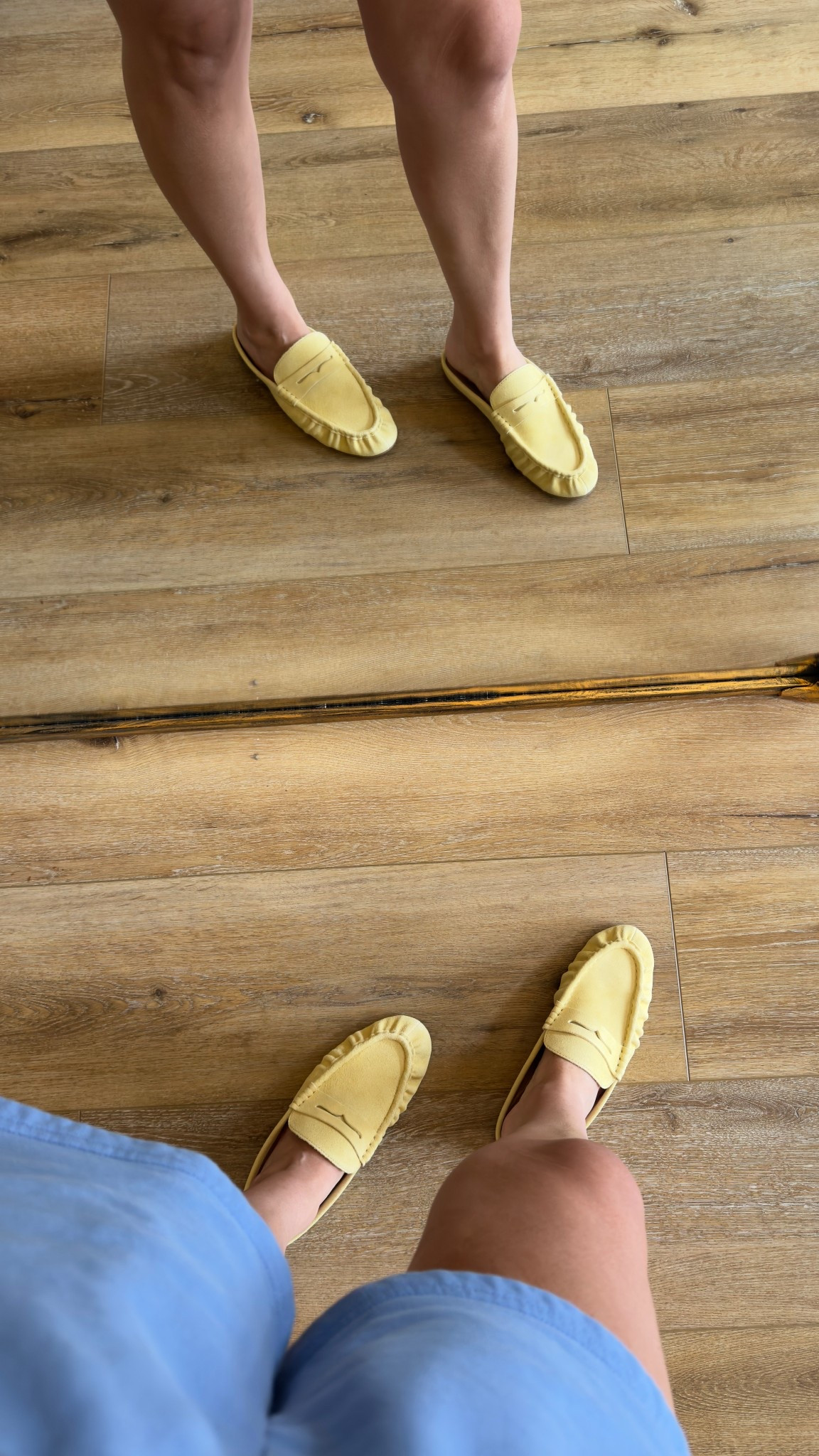 Yellow loafers. Spring shoes