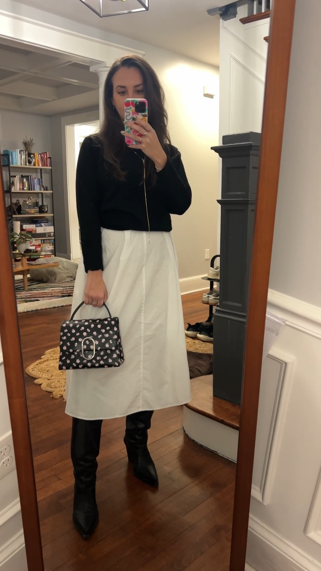 Outfit. Date night. Black and white. Style. Madewell. Paris Texas. Poplin skirt. Black boots. Cowboy boots. spring outfit. 

#LTKFindsUnder100 #LTKSaleAlert #LTKWatchNow