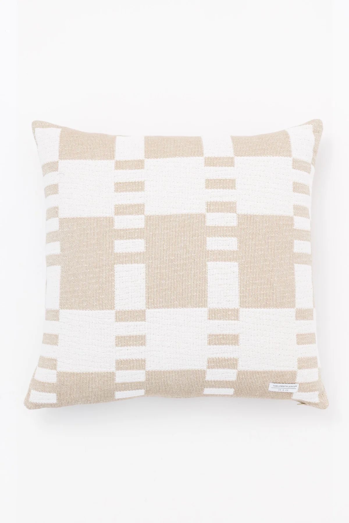 Proper Stripe Pillow - White/Tan - 2 Sizes | THELIFESTYLEDCO