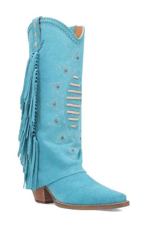 Dingo Spirit Trail Knee High Western Boot in Blue at Nordstrom, Size 6 | Nordstrom
