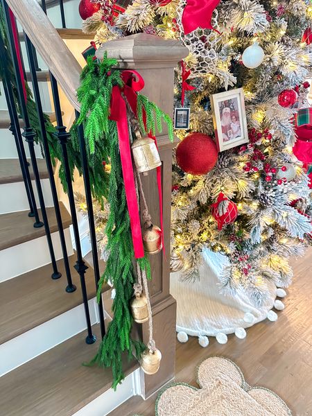 Christmas Garland for the stairs. 
I love how classic and simple it feels. 