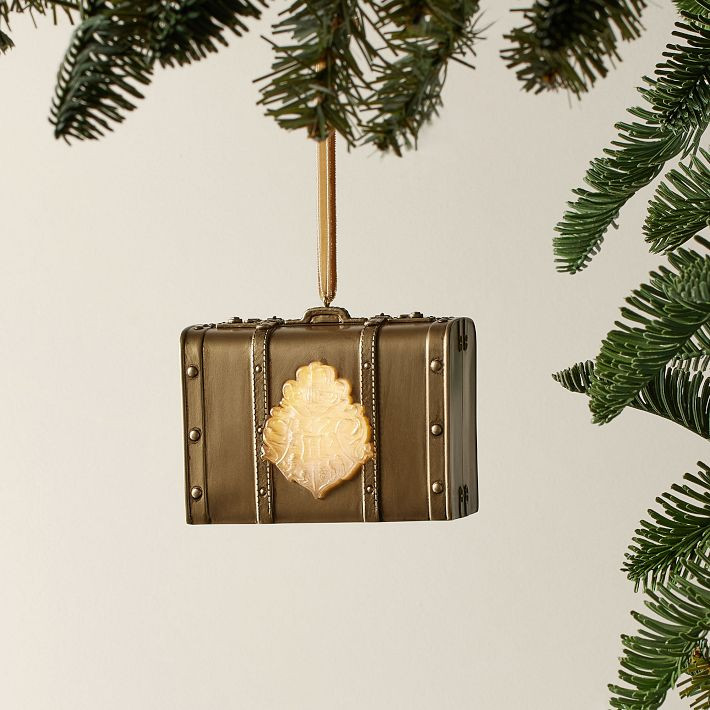 Harry Potter™ Light-Up Hogwarts™ Crest Suitcase Ornament | Pottery Barn Teen