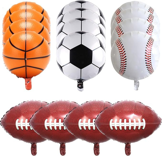 HILAVO Sports Foil Balloon Set, 16PCS Baseball Soccer Balloon Basketball Football Balloons Sports... | Amazon (US)