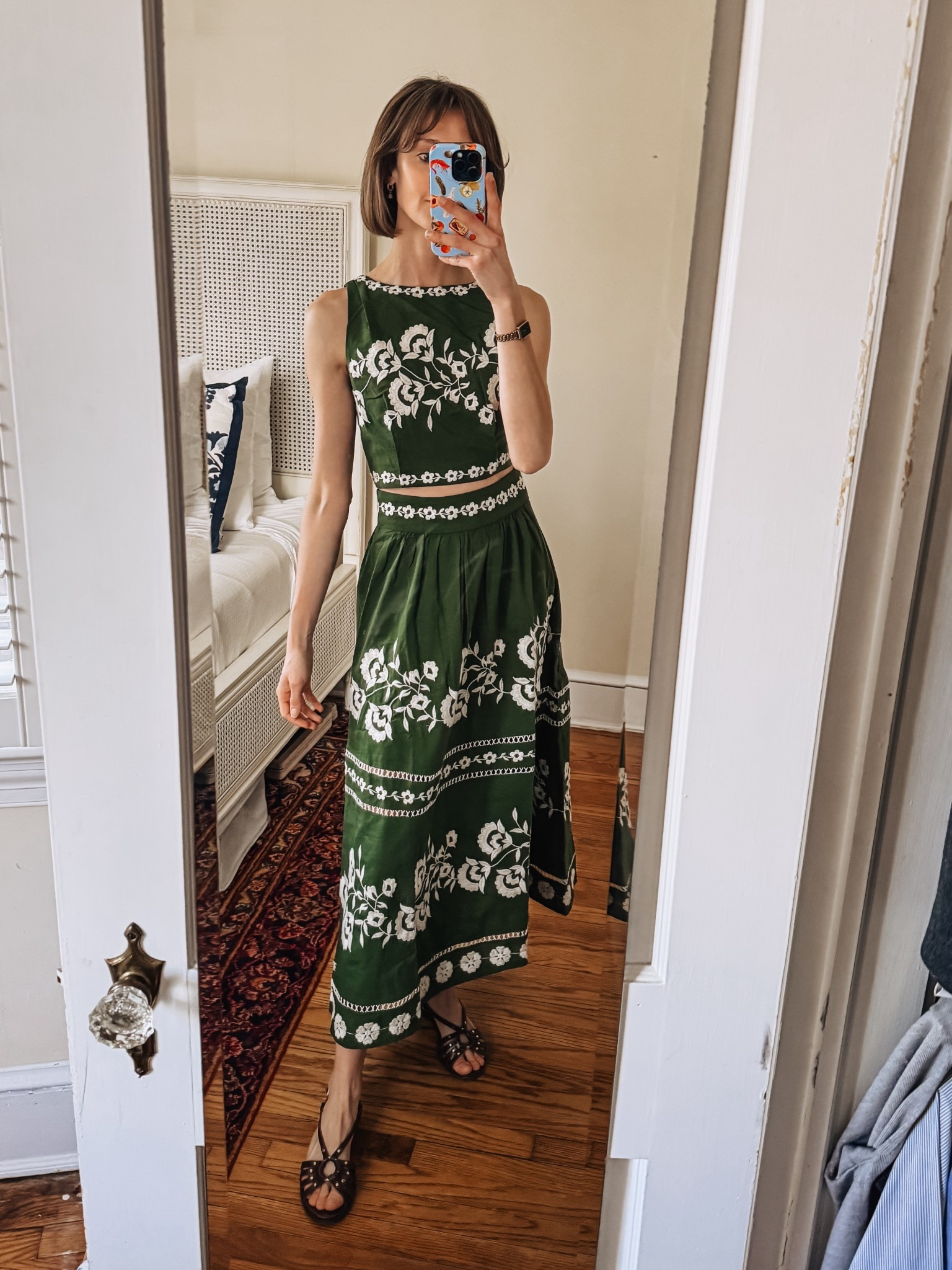 This beautiful green embroidered skirt and top set are going to be such a hit this spring and summer!

#LTKSeasonal #LTKOver40 #LTKootd