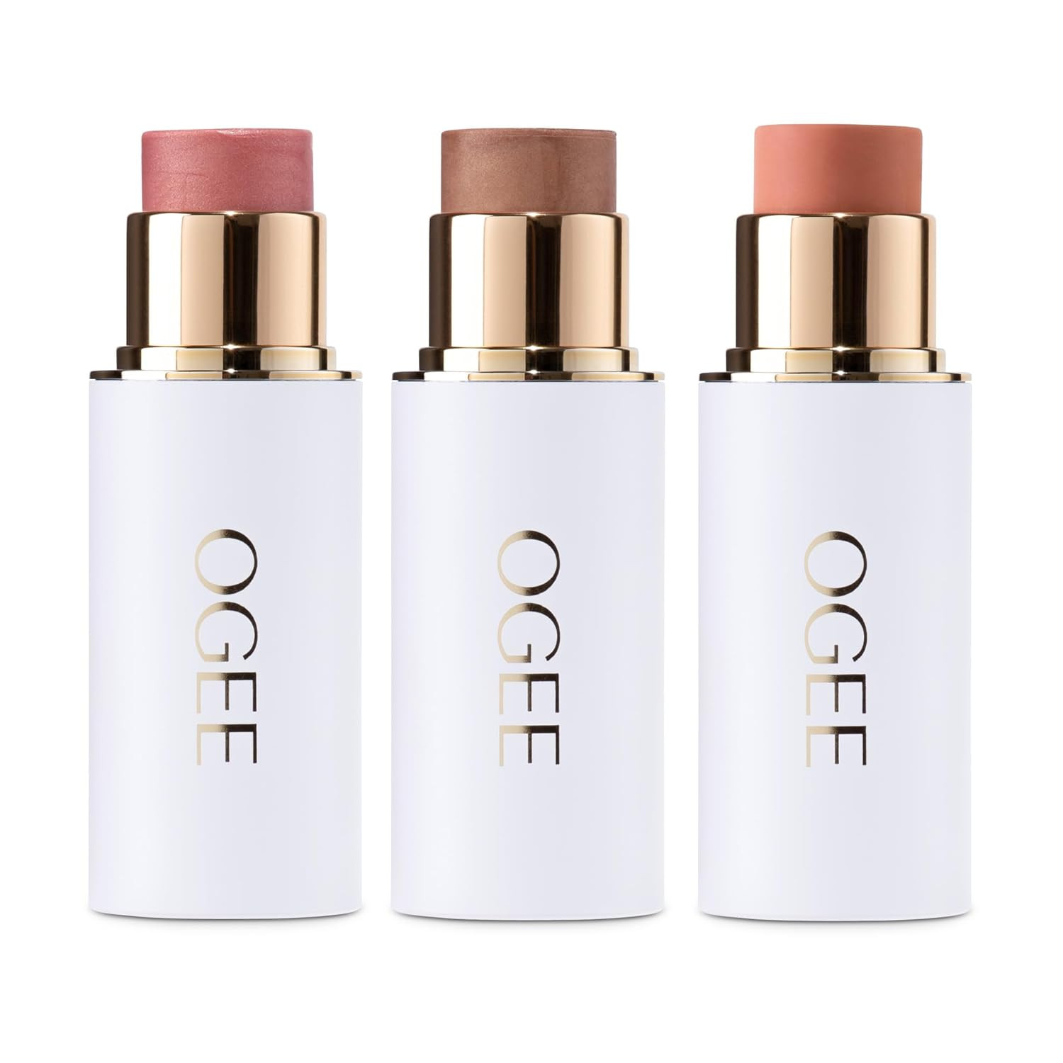 Ogee Face Stick Trio - Golden Contour Stick Makeup Collection - Certified Organic Bronzer, Blush ... | Amazon (US)