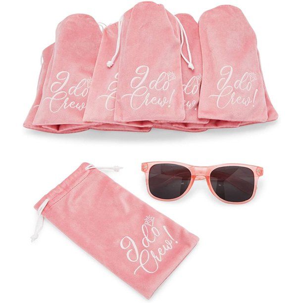 12 Pack Bachelorette Sunglasses for Bridal Shower Party Favors, Bridesmaid Gifts, Pink | Walmart (US)