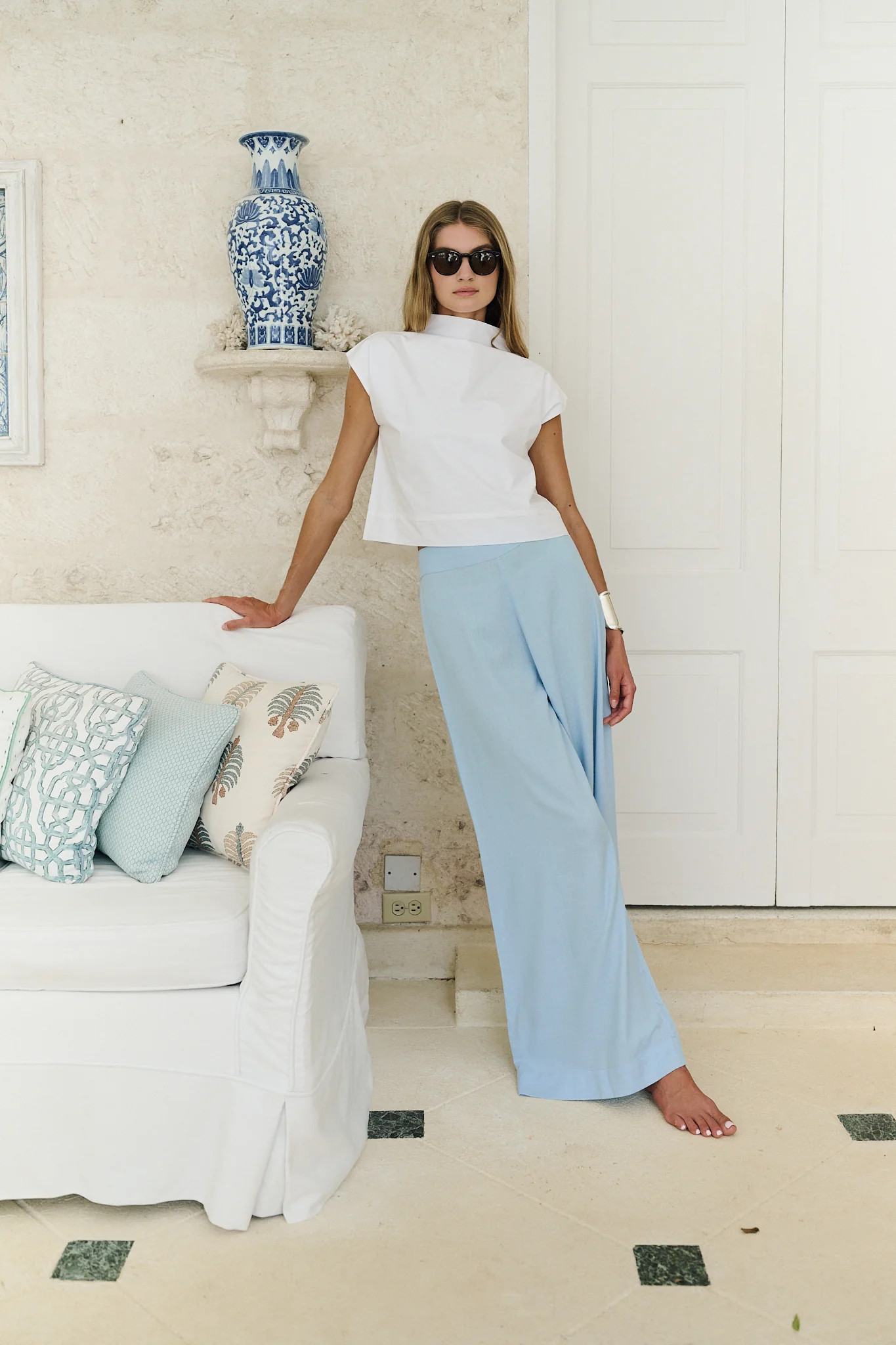 Ivy Pant Linen - Chambray | Julia Amory