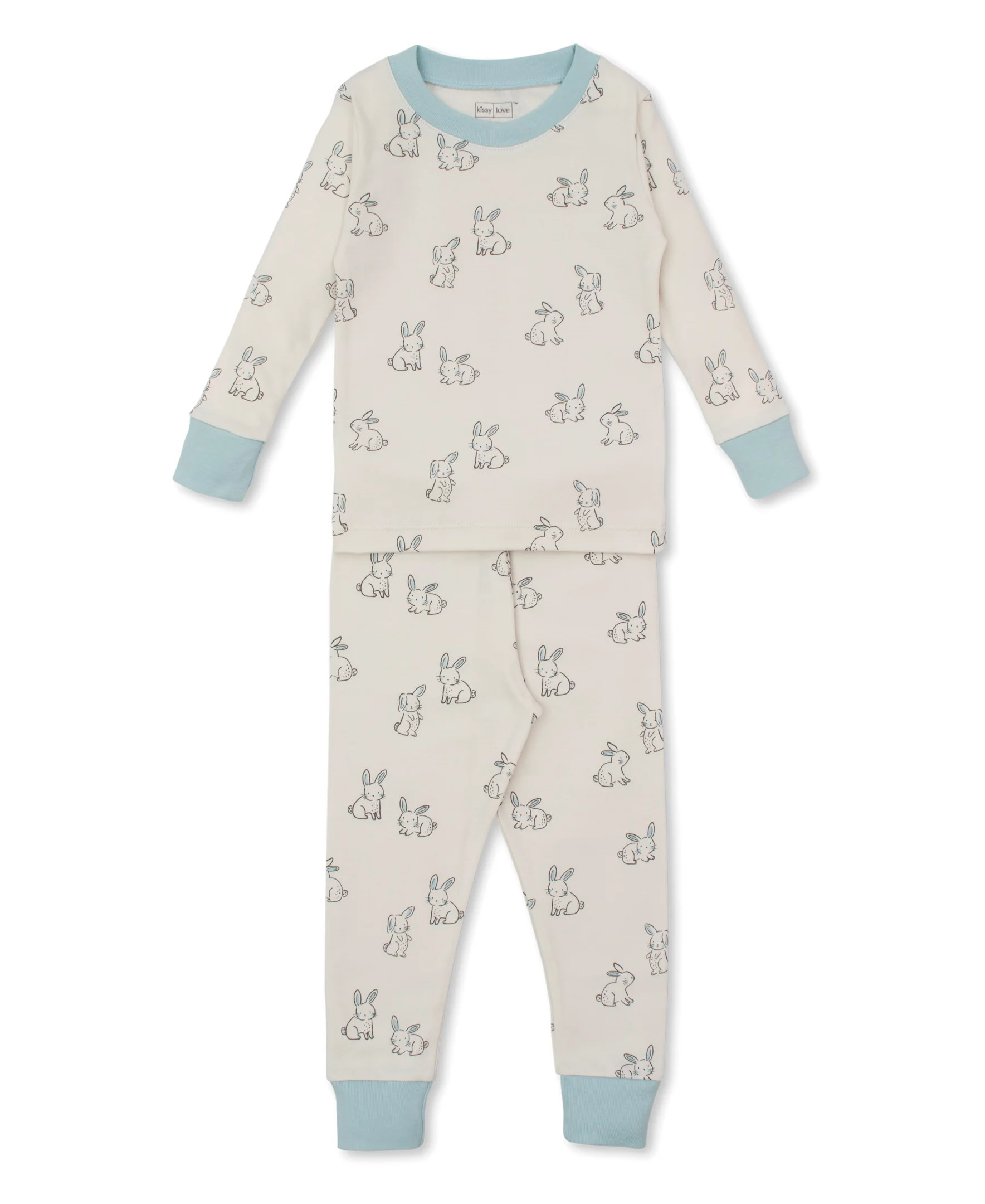 Kissy Love Bunny Buddies Blue Toddler Pajama Set | Kissy Kissy