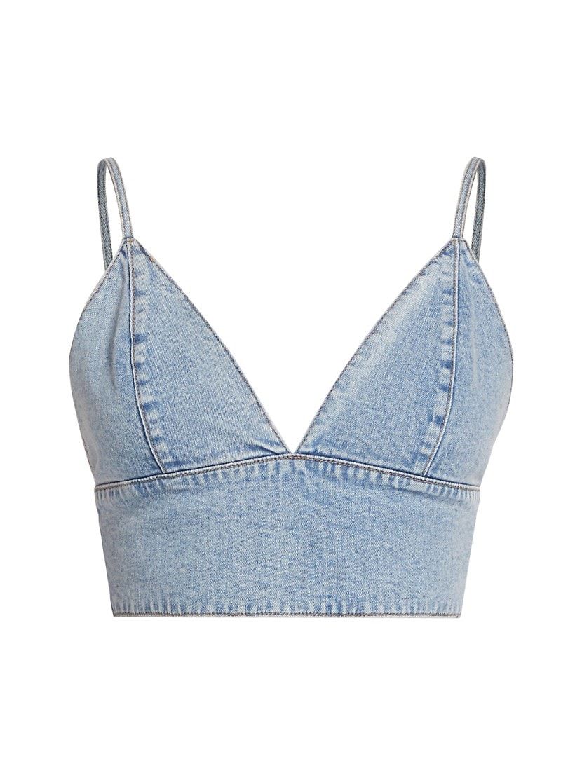 Carli Denim Crop Top | Saks Fifth Avenue