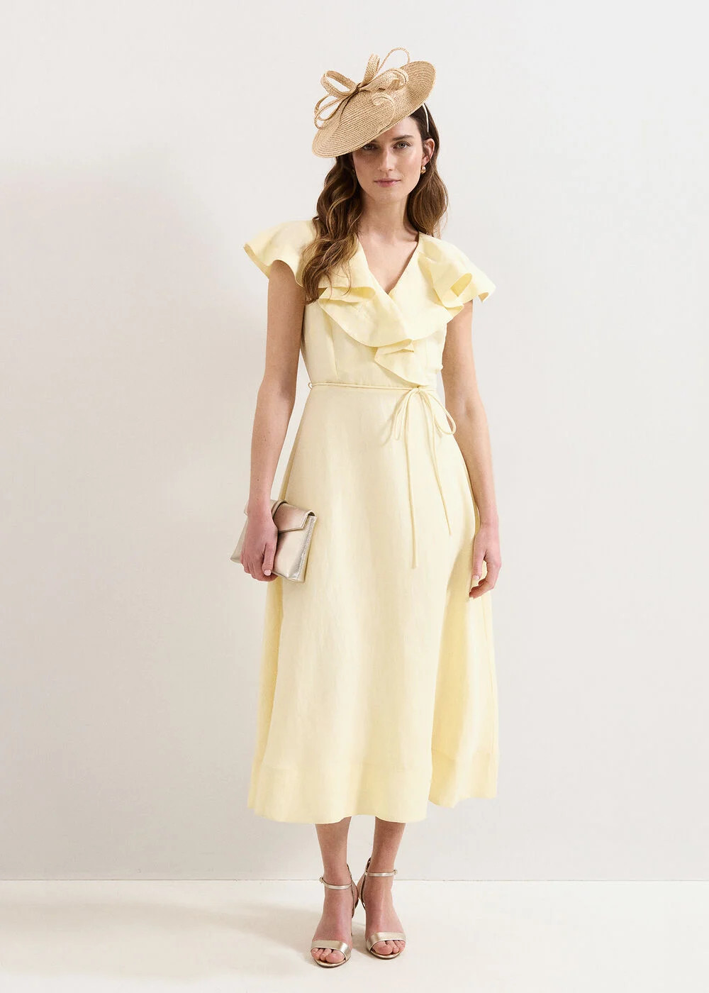 Matilda Floral Linen Ruffle Dress | Phase Eight UK | | Phase Eight