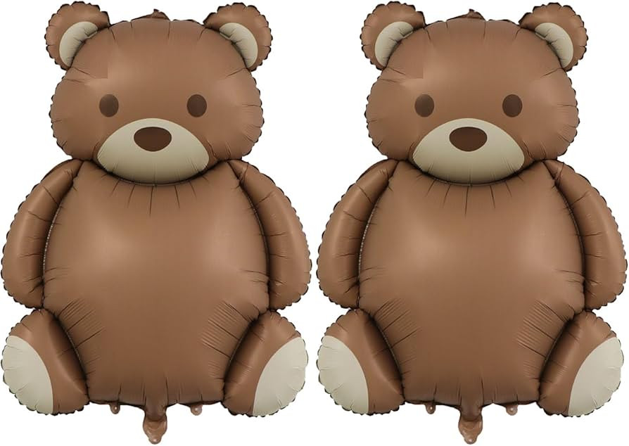 Large Little Bear Foil Balloons，2 PCS 35 Inch Little Bear Theme Party Supplies，Jungle Safari ... | Amazon (US)
