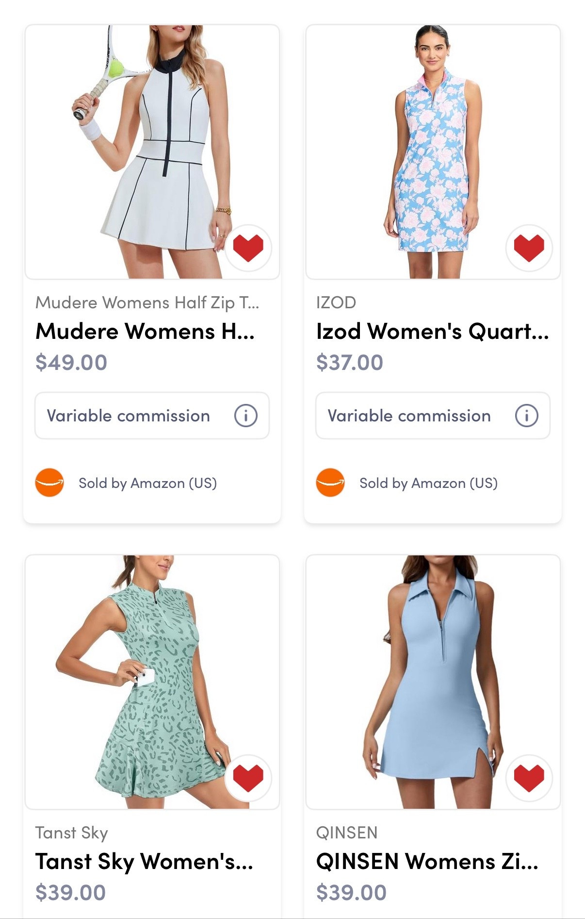Golf and tennis dresses by Amazon