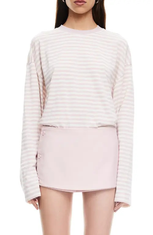 LIONESS Bloom Stripe Top in Blush Stripe at Nordstrom, Size X-Large | Nordstrom
