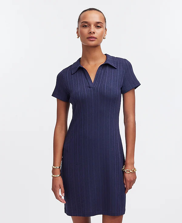 Ribbed Polo Mini Dress | Madewell | Madewell