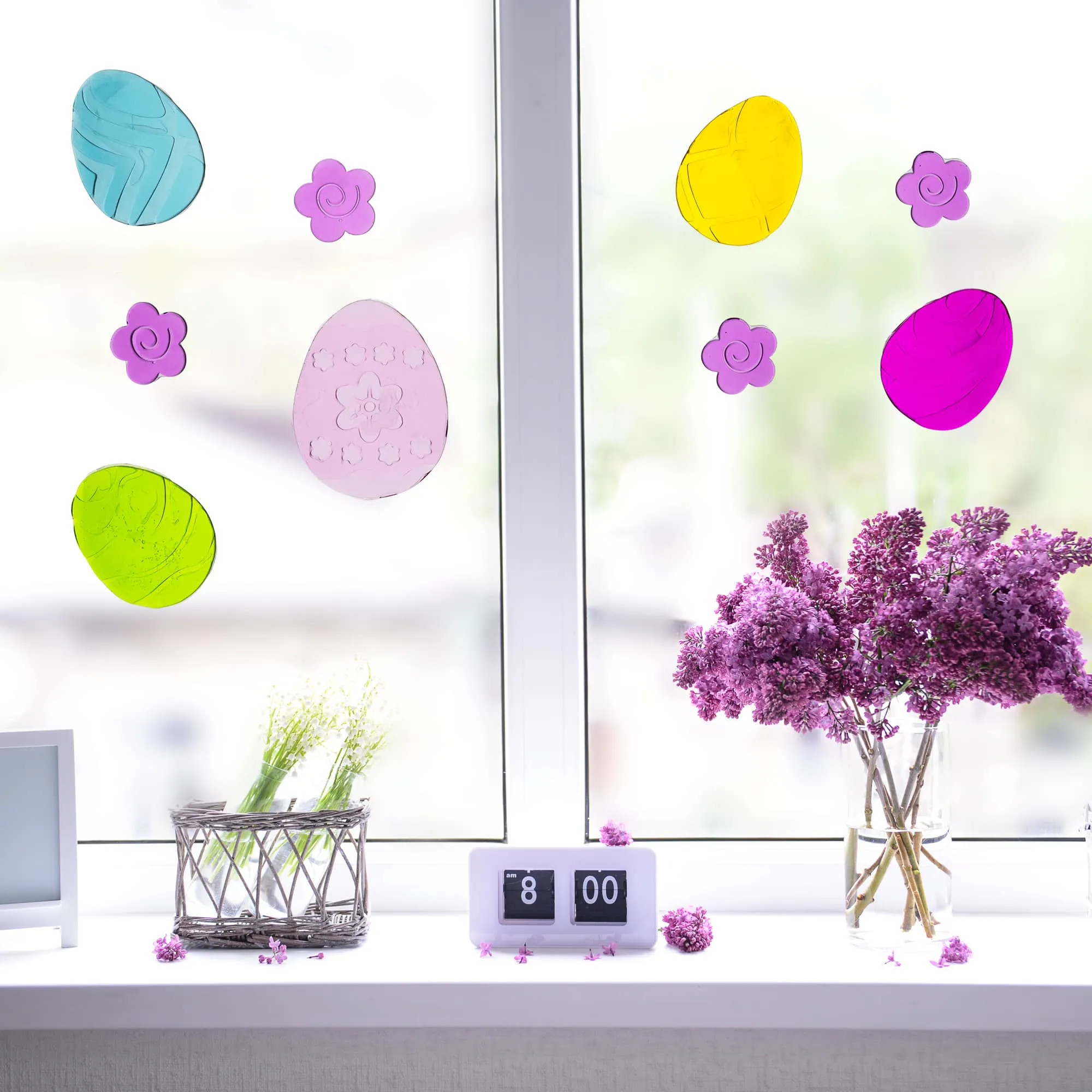 Northlight 8-Piece Easter Egg Spring Gel Window Clings one_size | NORTHLIGHT JH91345 | Lowe's