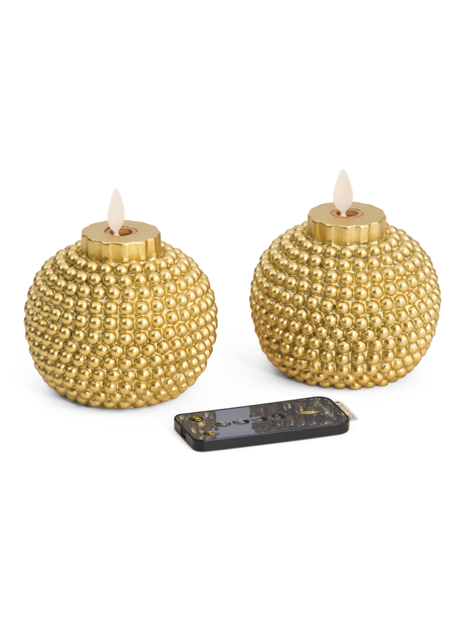 Set Of 2  3.5x4.25in Embossed Pearl Moving Flame Ornament | Marshalls