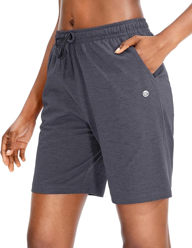 G Gradual Women's Bermuda Shorts Jersey Shorts with Deep Pockets 7" Long Shorts for Women Lounge ... | Amazon (US)