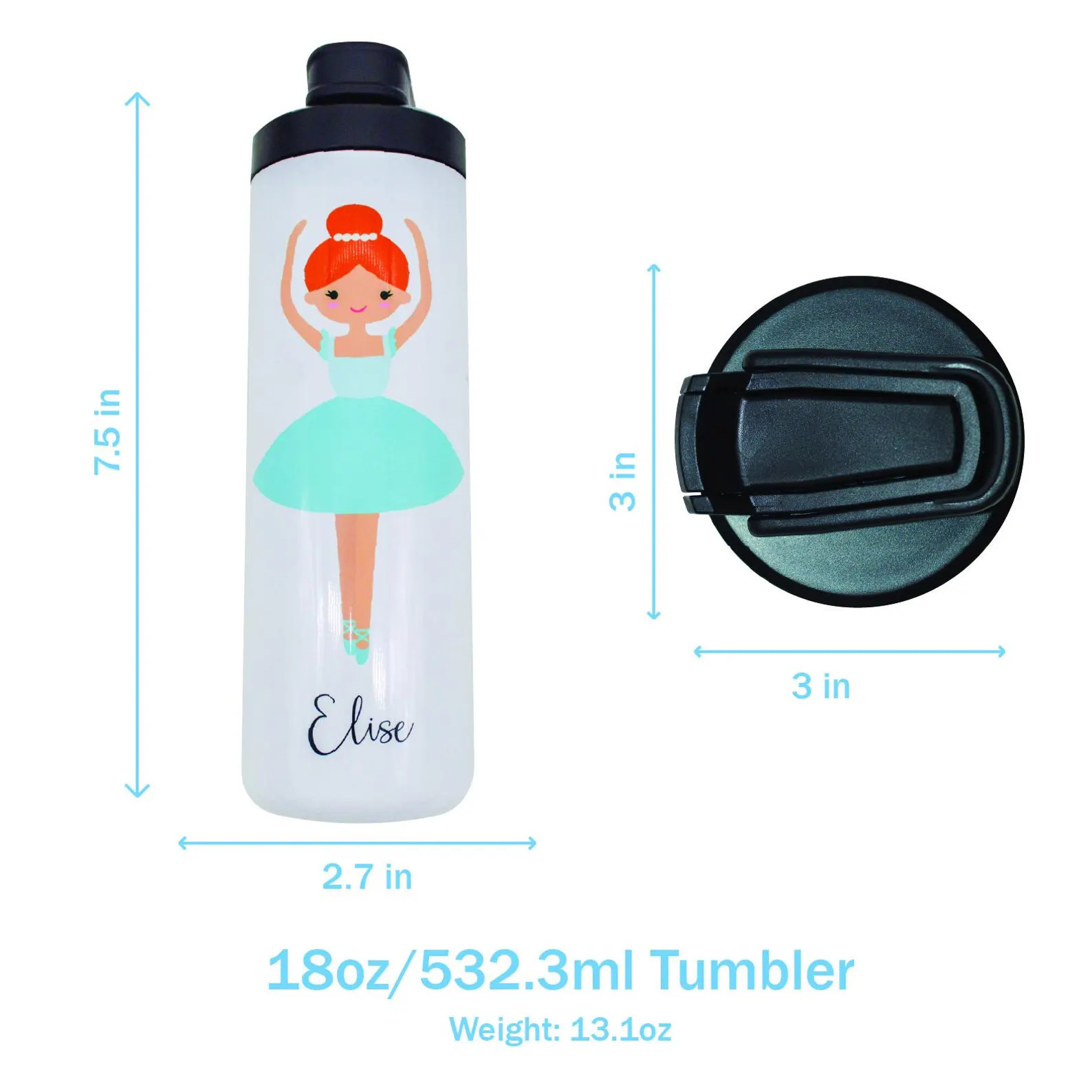 Personalized Ballerina Water Bottle: Dance Tumbler for Girls | Etsy (US)