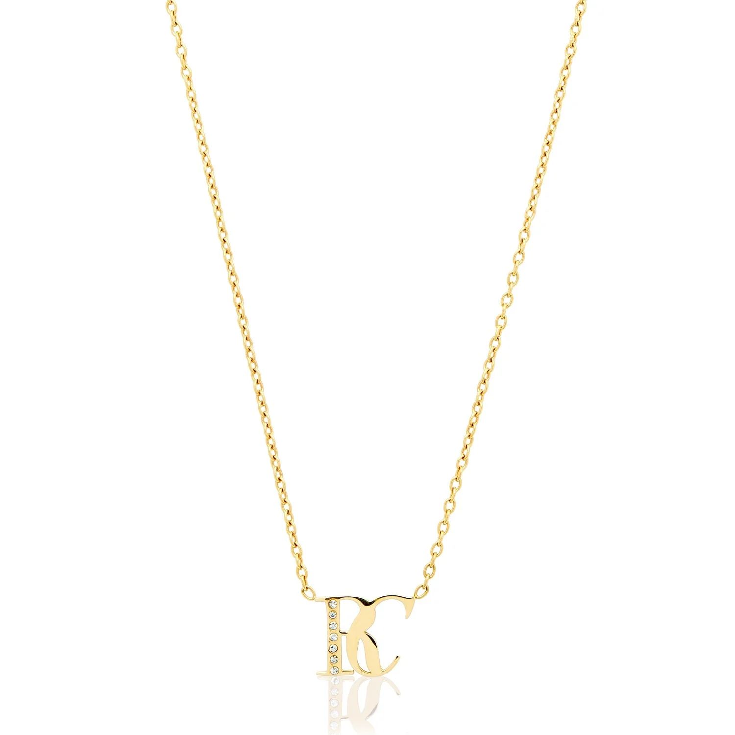 Double Initial Crystal Necklace (Gold) | Abbott Lyon