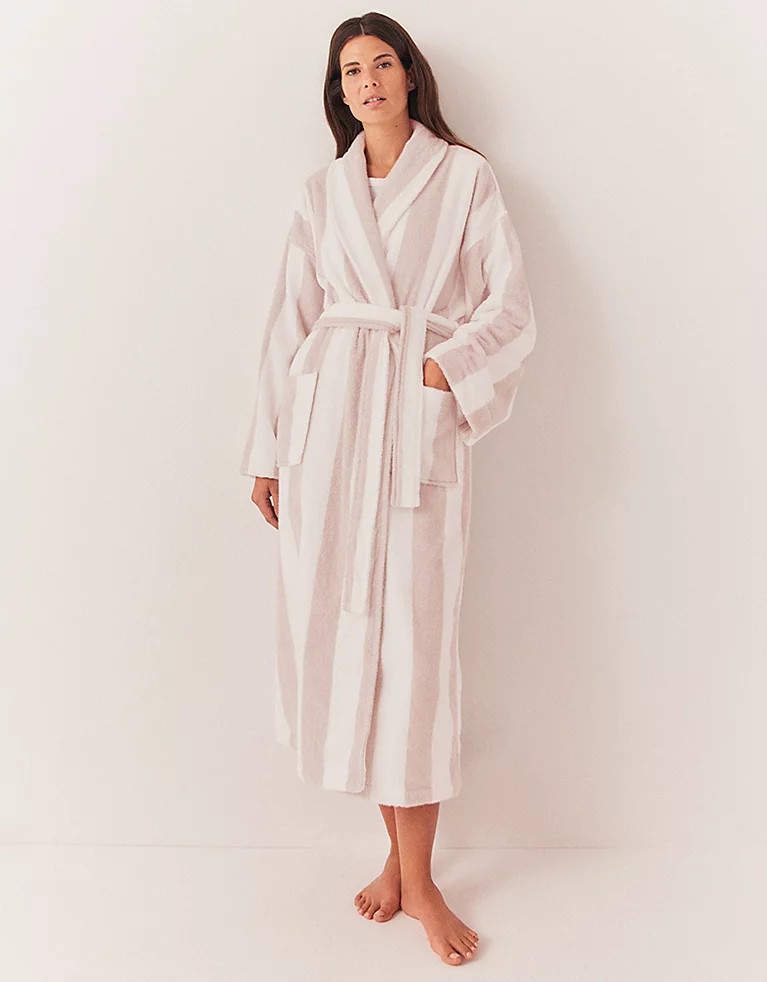 Classic Cotton Stripe Robe | The White Company UK & ROW