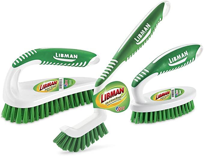 Libman Scrub Kit: Three Different Durable Brushes for Grout, Tile, Bathroom, Kitchen. Easy to Han... | Amazon (US)