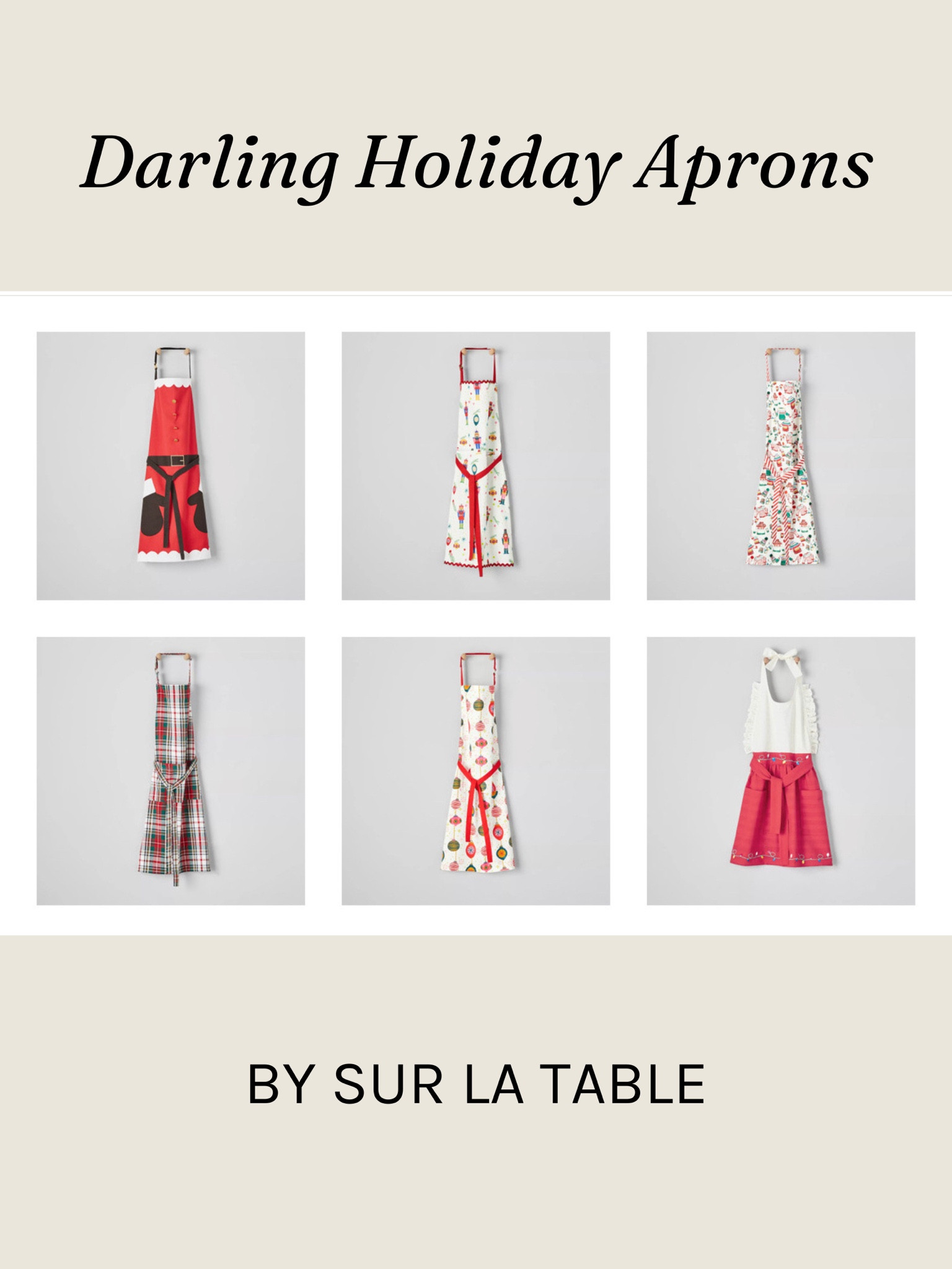 The CUTEST holiday aprons for the hostess with the mostest from Sur La Table 



#LTKHoliday #LTKfindsunder50 #LTKGiftGuide
