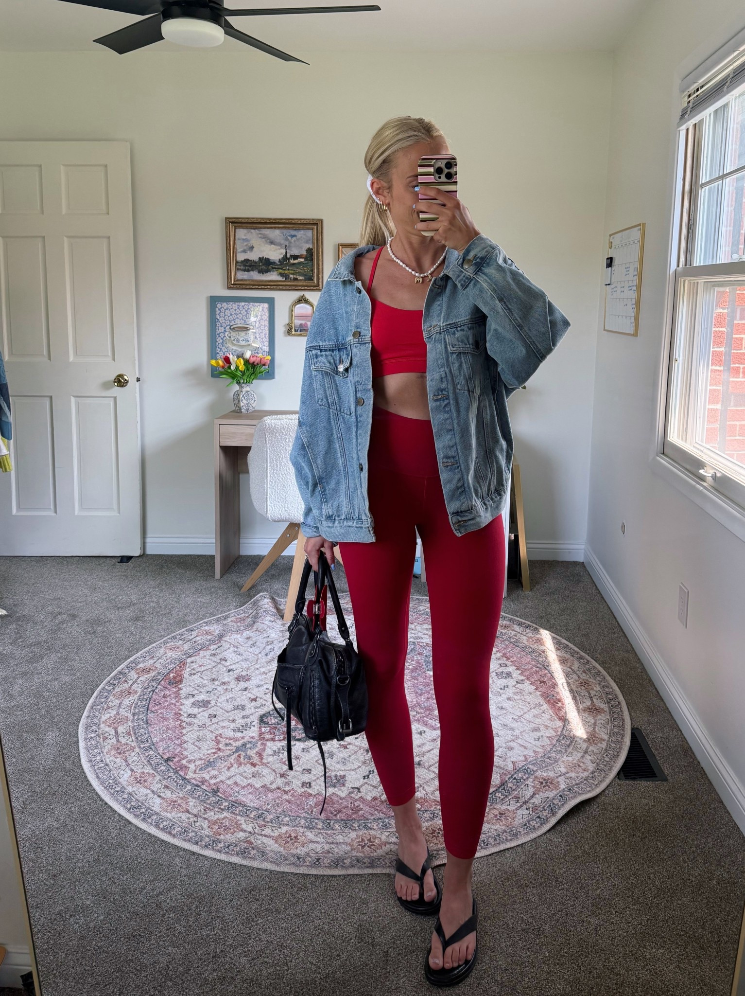 Smalls in all! Love a workout set under a denim jacket 🍓 the leggings are super old which is why they’re darker lol

#LTKootd #LTKActive