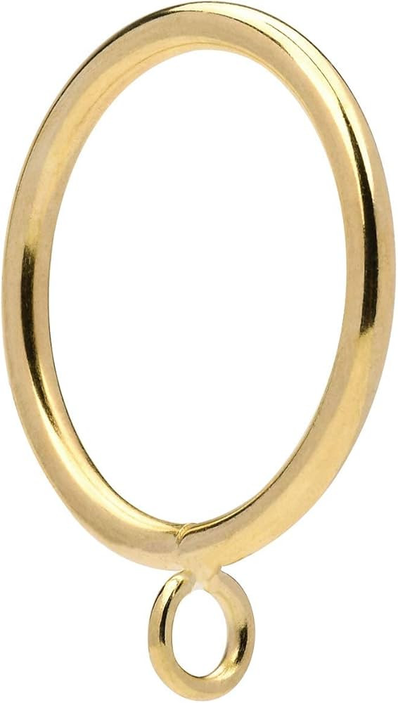 JushengXMX 48 Pcs Gold 1.5-Inch Inner Diameter Metal Curtain Rings with Eyelets,Fits Up to 1 1/4-... | Amazon (US)