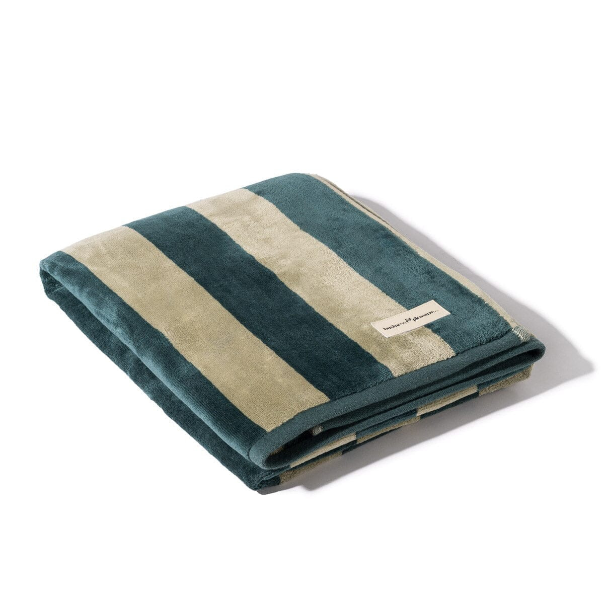 The Beach Towel Terry Green Stripe | Business & Pleasure Co.
