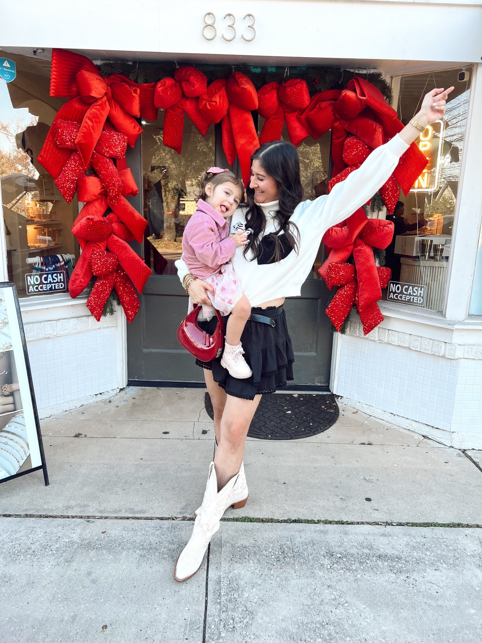 My forever Galentine! ❤️❤️ 

Her top is from Costco. Heart sweater is older and the viral skort is my favorite. I own it in 3 colors. Western boots outfit. 

#LTKKids #LTKootd #LTKValentine