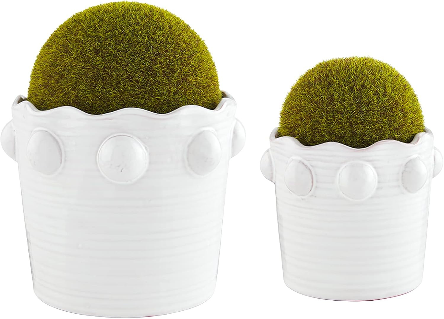 Mud Pie Beaded Faux Moss Pot, Large, 6.25" x 6.5" Dia | Amazon (US)