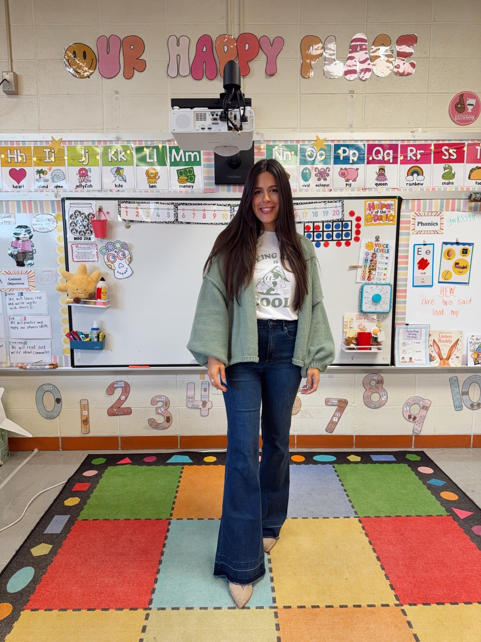 Friday casual outfit! Dressed it up with an oversized cardigan and boots!