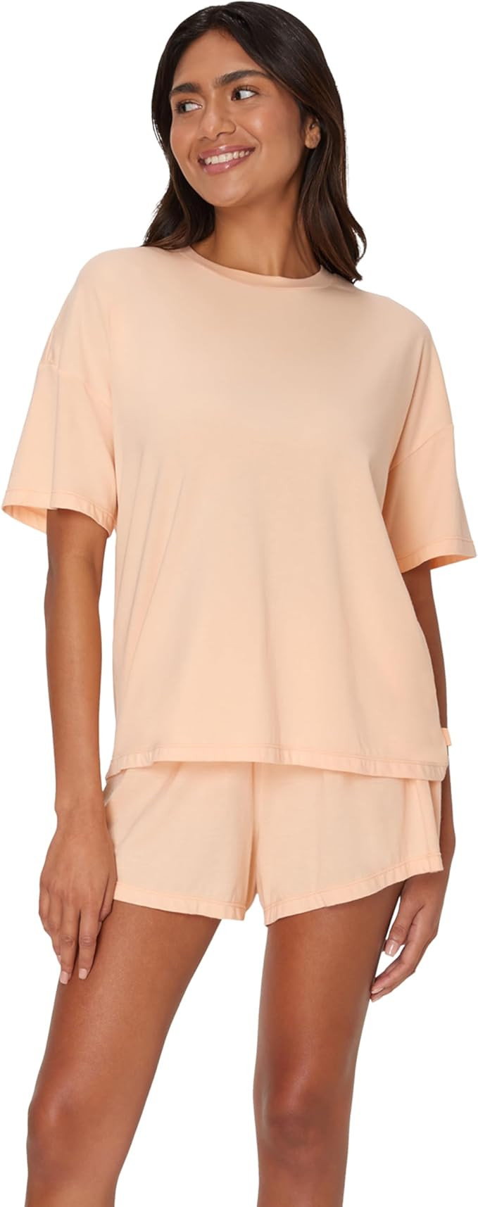 Hanes Women's Originals 2 Piece Lounge, Comfywear Supersoft Boxy T-Shirt & Sleep Shorts Loungewea... | Amazon (US)