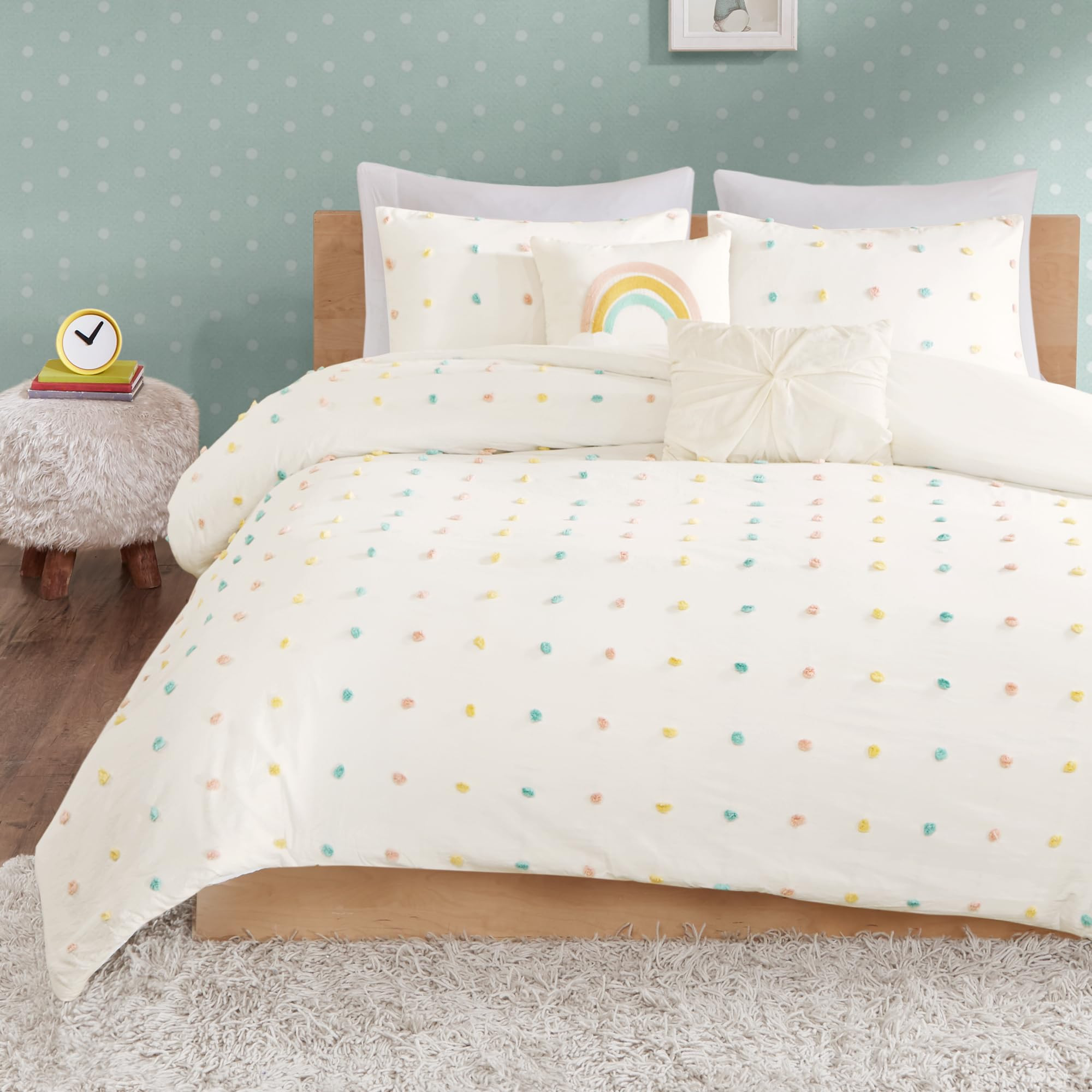 Intelligent Design Callie Girls Full/Queen Comforter Set, Ivory 5-Piece Kids Bedding, 100% Cotton... | Amazon (US)
