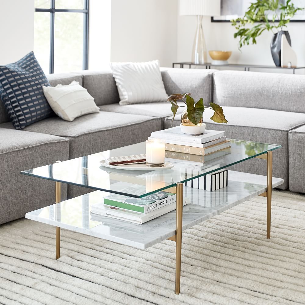 Mid-Century Art Display Coffee Table - Marble | West Elm (US)