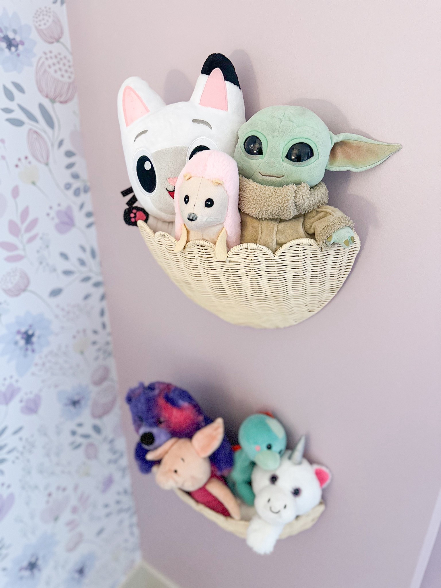 I found these scalloped wall baskets at Walmart for only $29 each 🙌🏼 compared to others for $70 😱

Easy to install- took 15 minutes - and turned an empty corner into a functional + cute stuffy home 🥰

#LTKBaby #LTKHome