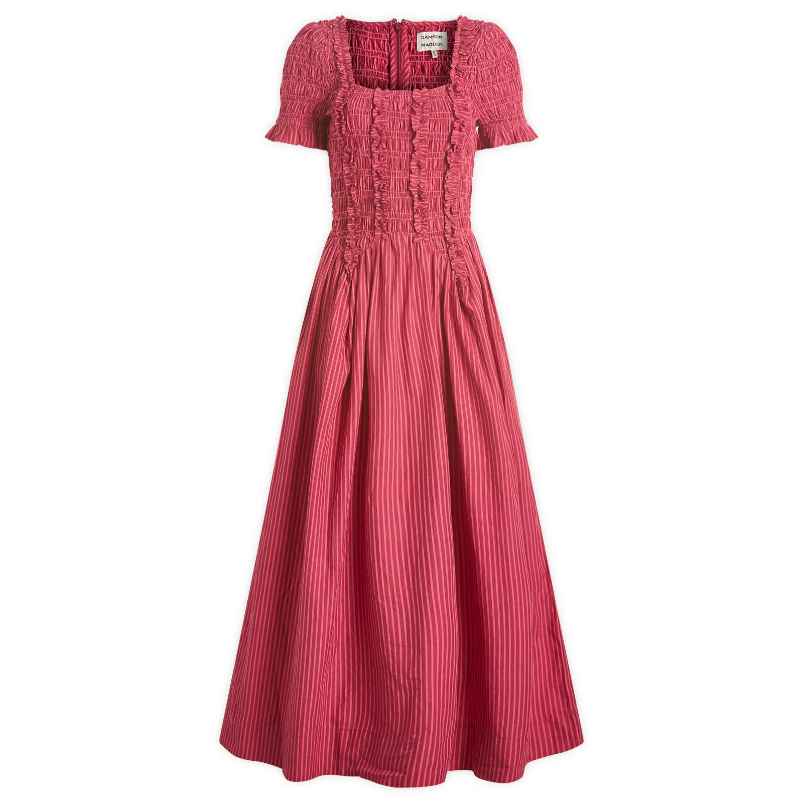 Damson Madder Women's Raphaela Ruffle Midi Dress in Berry, Size UK 12 | END. Clothing | END. Clothing