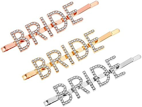 6 Pieces Bride Word Hair Clips Rhinestone Word Hairpin Letter Hair Barrette Rhinestone Letter Bar... | Amazon (US)