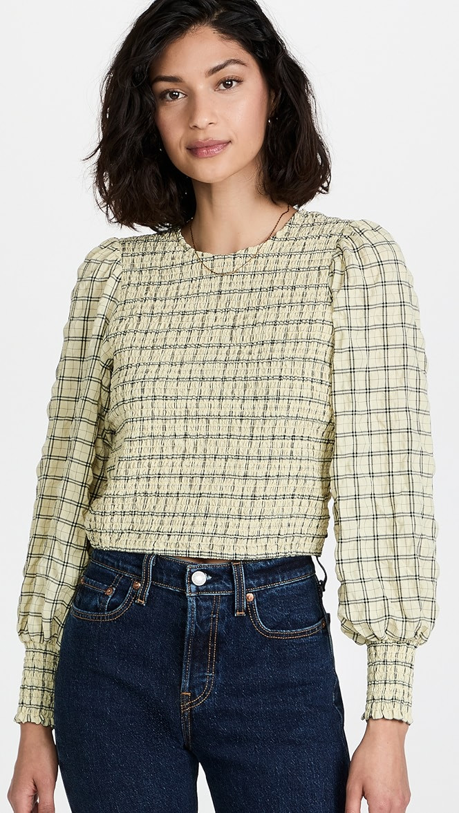 Checked Seersucker Top | Shopbop