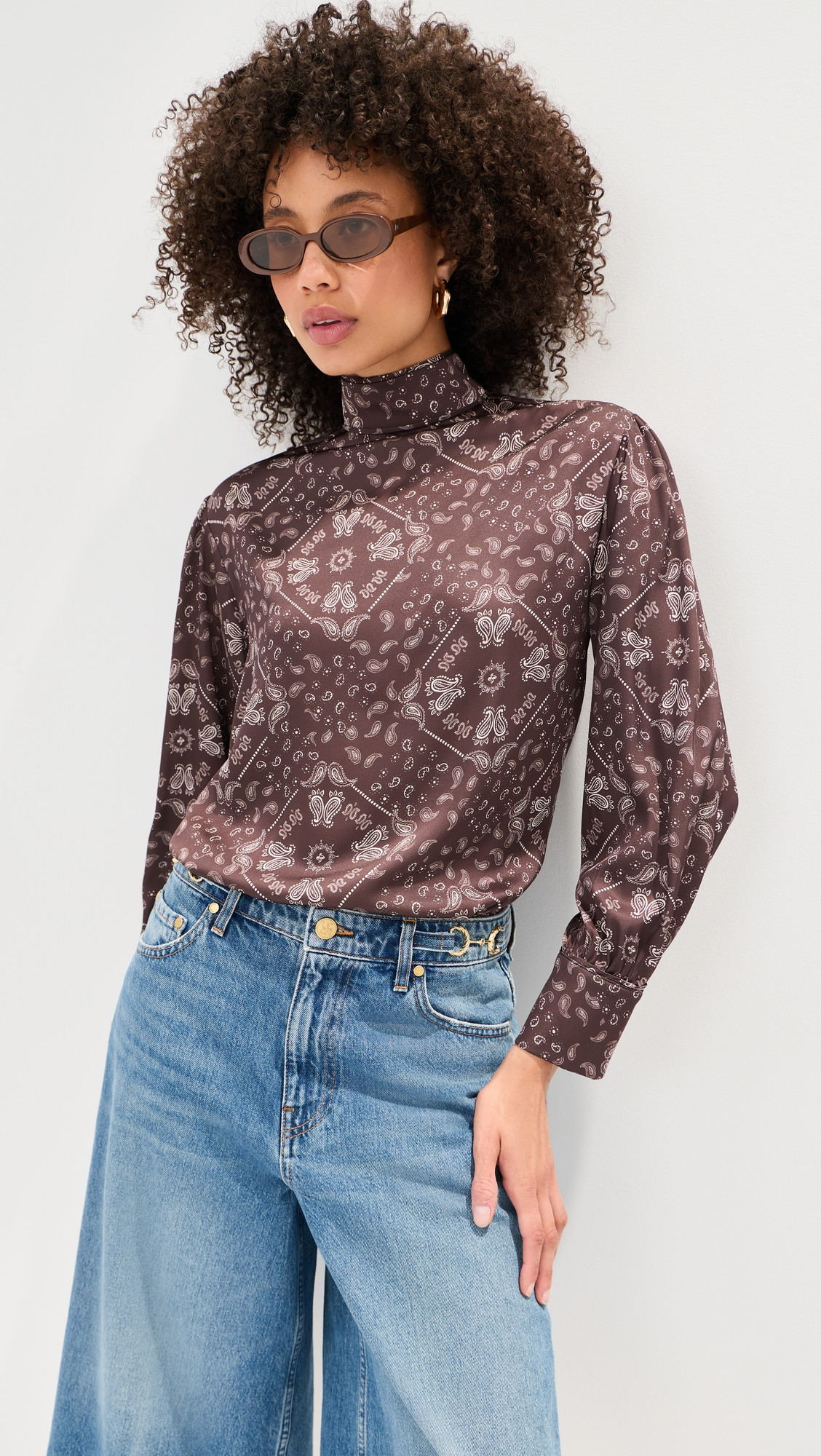 LE BOP Zaza Blouse Chocolate/Black Stripe L | Shopbop