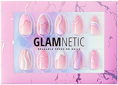 Glamnetic Press On Nails - Wild Card | Opaque UV Finish Short Pointed Almond Shape, Reusable Past... | Amazon (US)