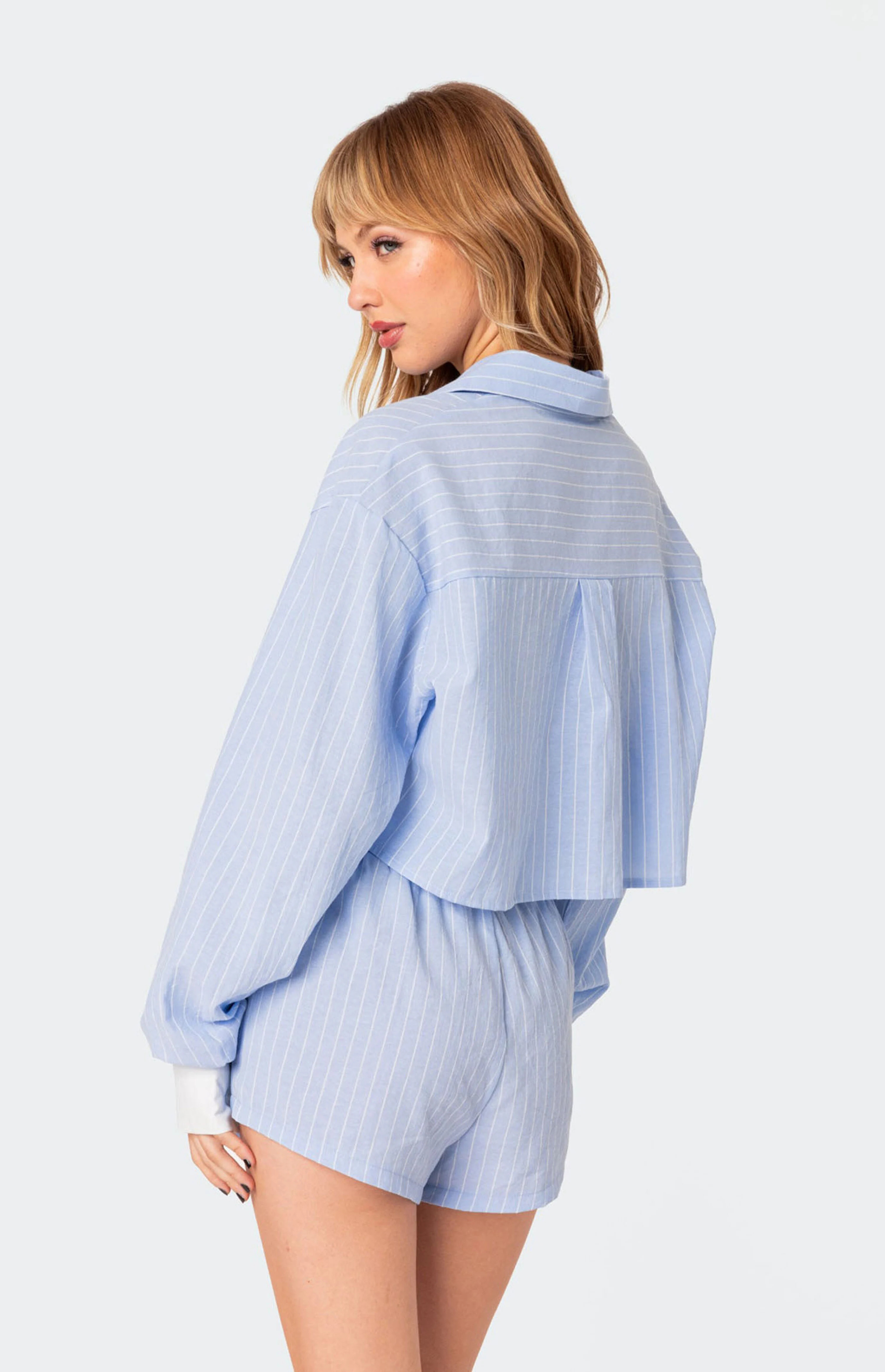 Edikted Lea Cropped Button Up Shirt | PacSun
