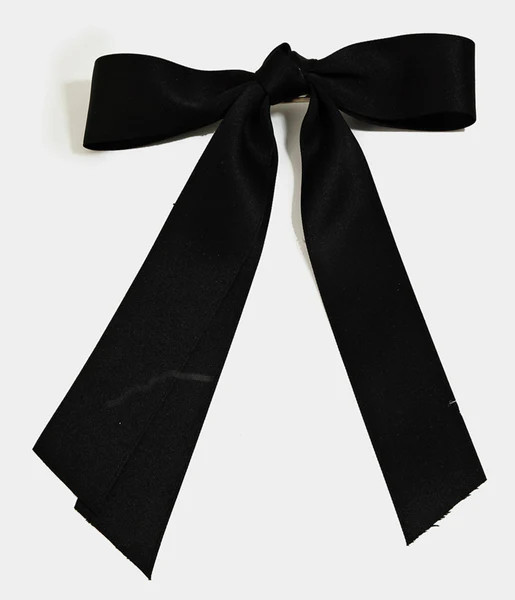 Black Ribbon Bow Hair Clip | UniqueVintage