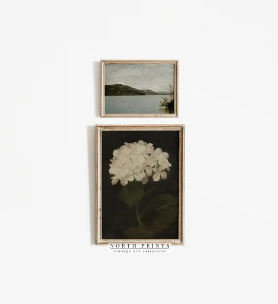 Printable Vintage Paintings SET  Lake Landscape Floral Still - Etsy | Etsy (US)