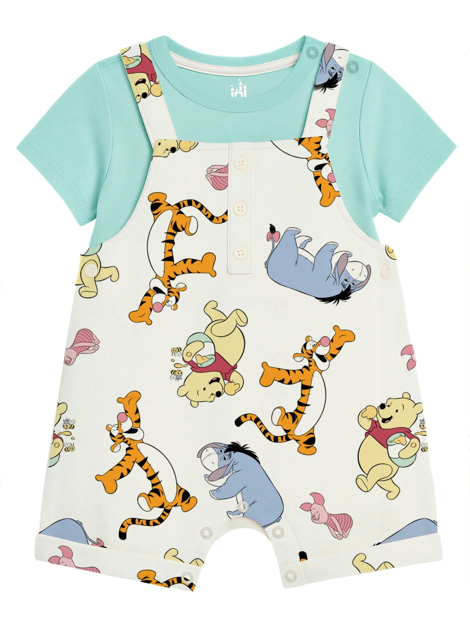 Winnie The Pooh Baby Boy 2 Piece Shortall Set, Sizes 0-24 Months | Walmart (US)