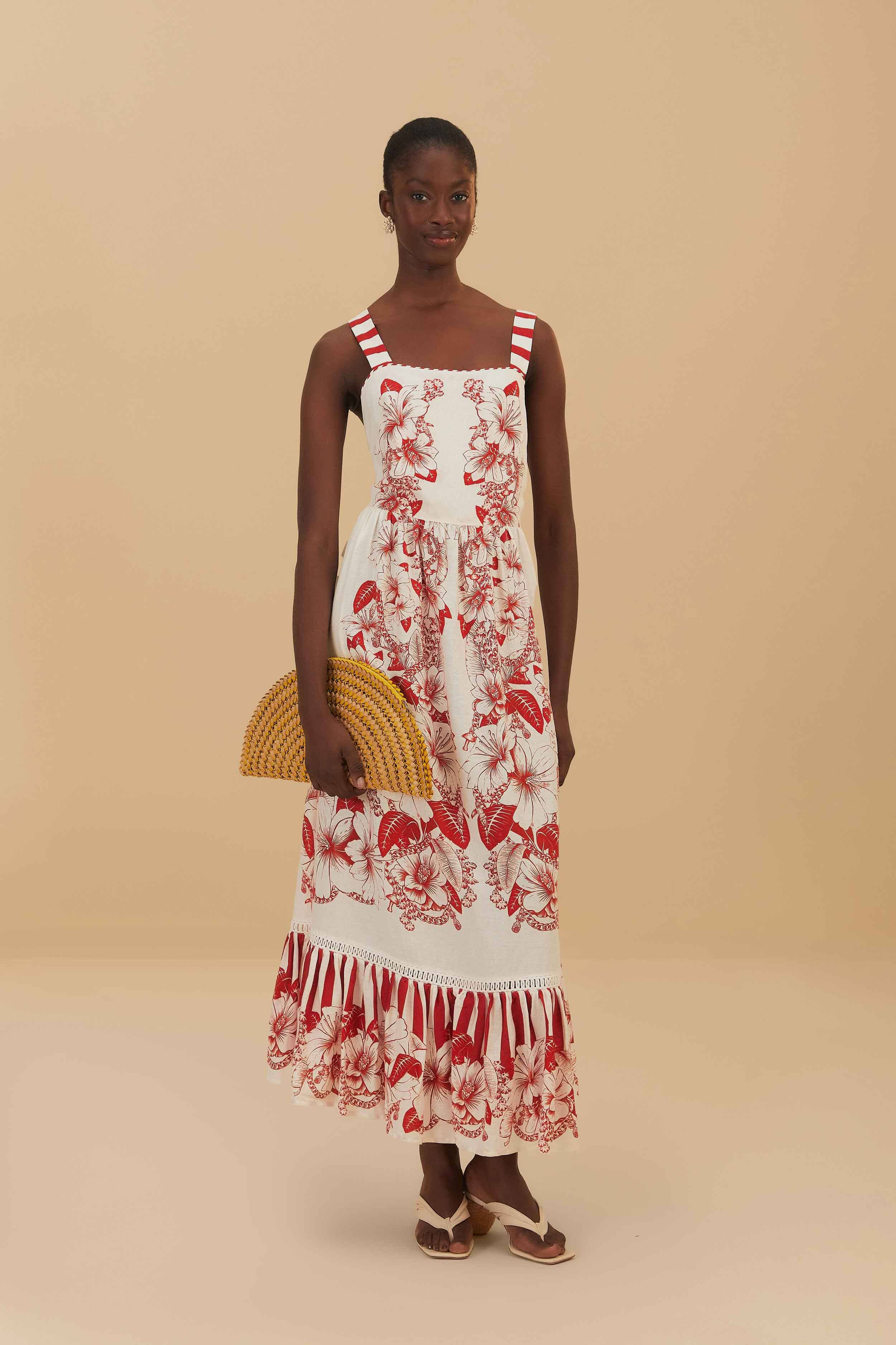 Off-White Floral Chains Maxi Dress | FarmRio (US)