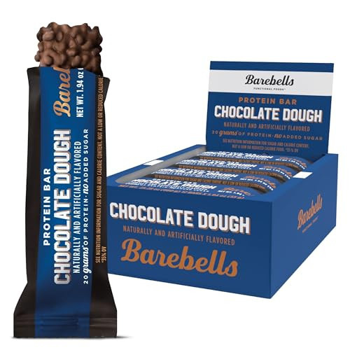Barebells Protein Bars Chocolate Dough - 12 Count, 20g High Protein Treats - Chocolate Nutrition Bar with 1g Total Sugars - On-The-Go Breakfast or Post-Workout Snack | Amazon (US)