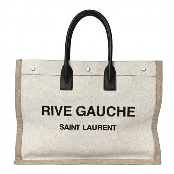 SAINT LAURENT

Linen Calfskin Rive Gauche Tote Optic White | Fashionphile