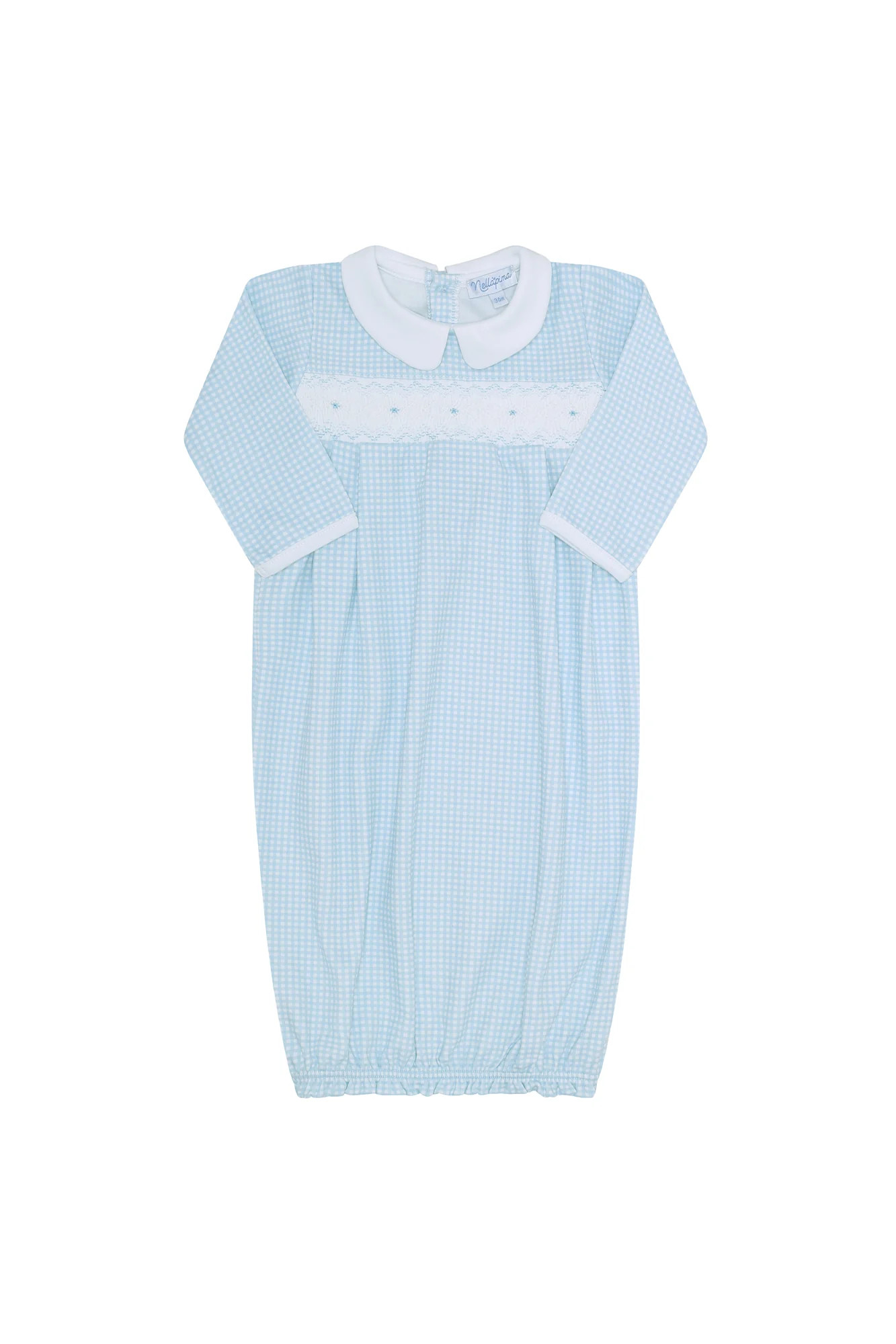 Blue Gingham Smocked Gown | Nellapima